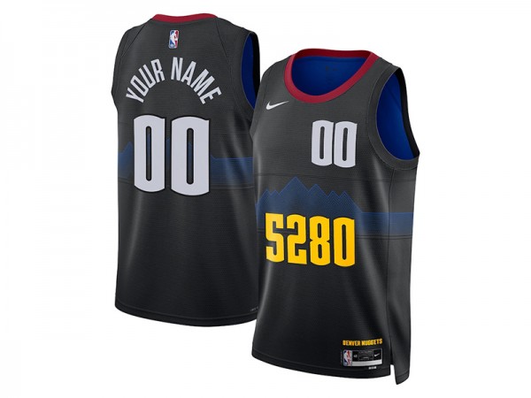 Custom Denver Nuggets Black 2023/24 City Edition Swingman Jersey