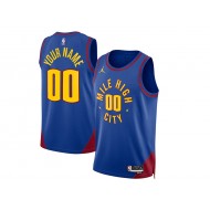 Custom Denver Nuggets Blue Statement Edition Jersey