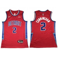 Detroit Pistons #2 Cade Cunningham 2021/22 Red City Edition Swingman Jersey