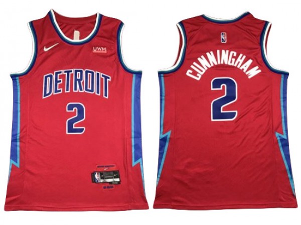 Detroit Pistons #2 Cade Cunningham 2021/22 Red City Edition Swingman Jersey