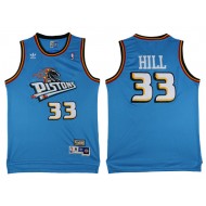 Detroit Pistons #33 Grant Hill Light Blue 1988/89 Hardwood Classics Jersey