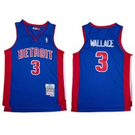 M&N Detroit Pistons #3 Ben Wallace Blue 2003/04 Hardwood Classics Jersey