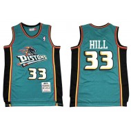 M&N Detroit Pistons #33 Grant Hill Teal 1988/89 Hardwood Classics Jersey