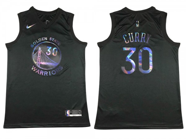 Golden State Warriors #30 Stephen Curry Black Rainbow Jersey