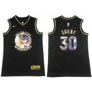 Golden State Warriors #30 Stephen Curry Black Gold Diamond Swingman Jersey