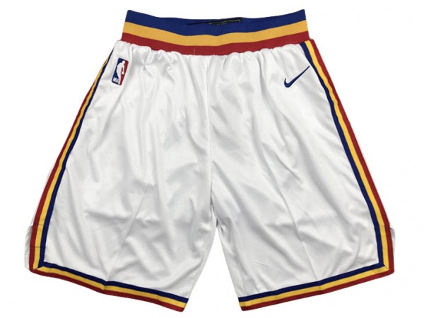 Golden State Warriors White  Classic Edition Basketball Shorts