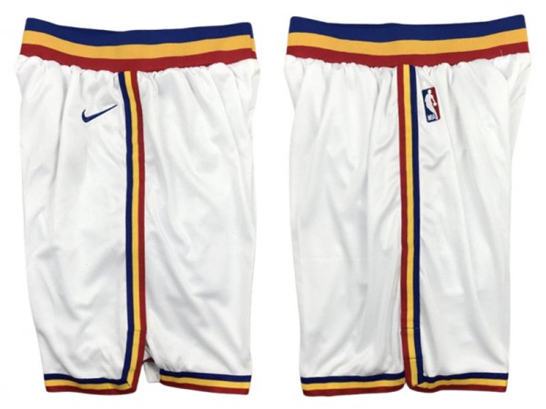 Golden State Warriors White  Classic Edition Basketball Shorts