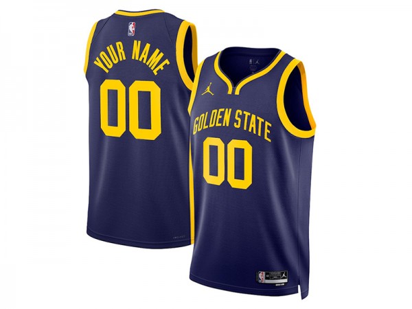 Custom Golden State Warriors Navy Statement Edition Jersey