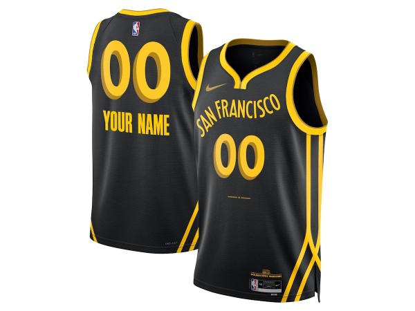 Custom Golden State Warriors Black 2023/24 City Edition Swingman Jersey