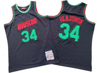 M&N Houston Rockets #34 Hakeem Olajuwon Black 1993/94 Classic Jersey