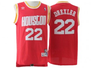 Houston Rockets #22 Clyde Drexler Red Hardwood Classic Jersey