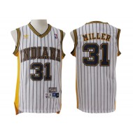 Indiana Pacers #31 Reggie Miller White Pinstripe Hardwood Classics Jersey