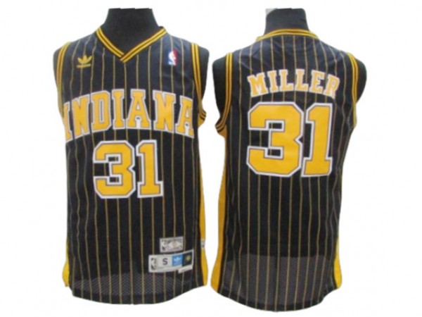 Indiana Pacers #31 Reggie Miller Navy Pinstripe Hardwood Classics Jersey