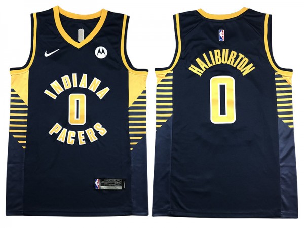 Indiana Pacers #0 Tyrese Haliburton Navy Swingman Jersey