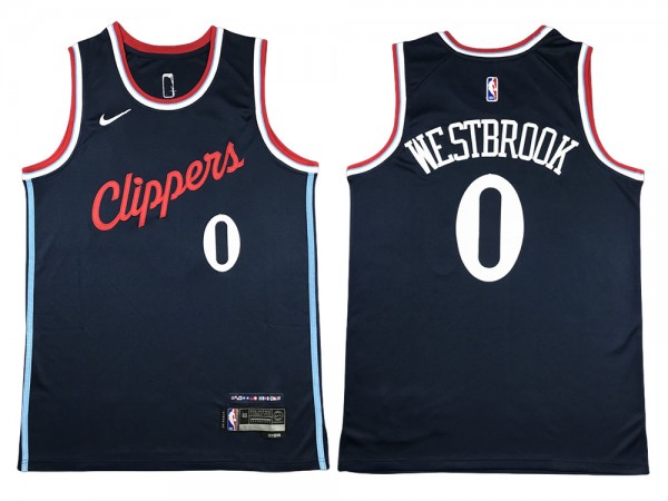 Los Angeles Clippers #0 Russell Westbrook Navy Jersey