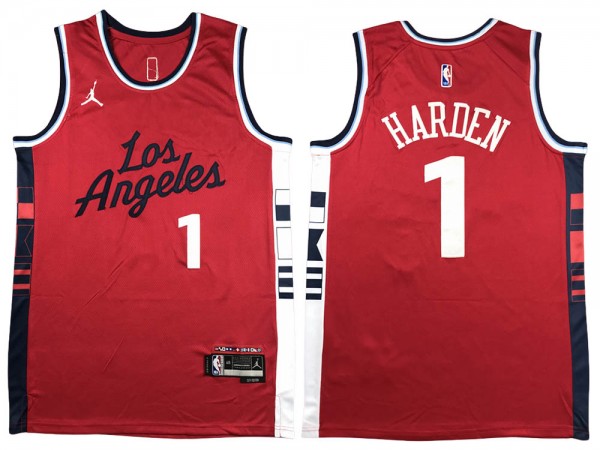 Los Angeles Clippers #1 James Harden Red Swingman Jersey