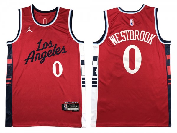 Los Angeles Clippers #0 Russell Westbrook Red Jersey