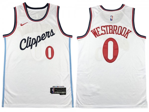 Los Angeles Clippers #0 Russell Westbrook White Jersey