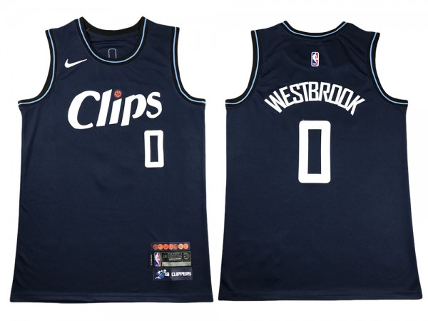 Los Angeles Clippers #0 Russell Westbrook Navy 2023/24 City Edition Jersey