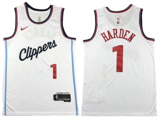 Los Angeles Clippers #1 James Harden White Swingman Jersey