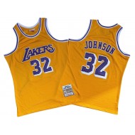 M&N Los Angeles Lakers #32 Magic Johnson Yellow 1984/85 Hardwood Classic Jersey