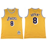 M&N Los Angeles Lakers #8 Kobe Bryant Yellow 1996/97 Hardwood Classics Jersey