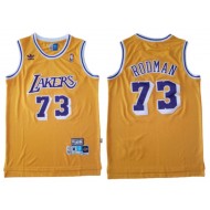 Los Angeles Lakers #73 Dennis Rodman Yellow Hardwood Classics Swingman Jersey