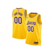 Custom Los Angeles Lakers Yellow Icon Edition Jersey