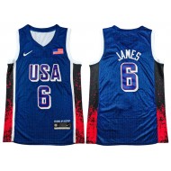 USA Basketball #6 Lebron James Navy 2024 Summer Olympics Jersey