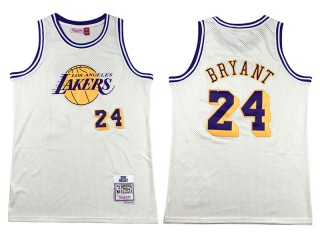 M&N Los Angeles Lakers #24 Kobe Bryant Cream Chainstitch Swingman Jersey