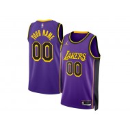 Custom Los Angeles Lakers Purple Statement Edition Jersey