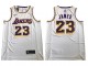 Los Angeles Lakers #23 Lebron James White Embroider Edition Jersey