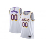 Custom Los Angeles Lakers White Association Edition Jersey