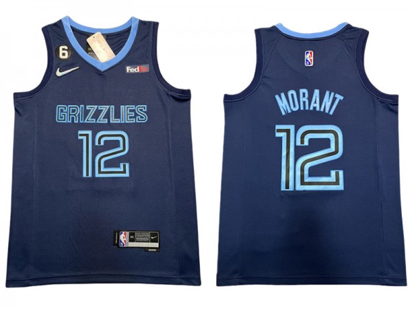 Memphis Grizzlies #12 Ja Morant Navy 75th Swingman Jersey