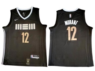 Memphis Grizzlies #12 Ja Morant 2023/24 Black City Edition Swingman Jersey