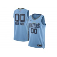 Custom Memphis Grizzlies Light Blue Statement Edition Jersey