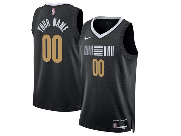 Custom Memphis Grizzlies Black 2023/24 City Edition Swingman Jersey