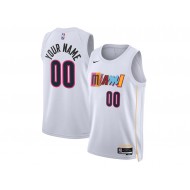 Custom Miami Heat White 2022/23 City Edition Swingman Jersey