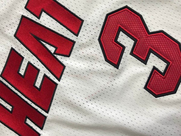 M&N Miami Heat #3 Dwyane Wade 2005-06 White Embroider Edition Jersey