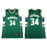 Milwaukee Bucks #34 Giannis Antetokounmpo Green Swingman Jersey