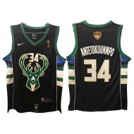 Milwaukee Bucks #34 Giannis Antetokounmpo Black 2021 NBA Finals Champions Jersey