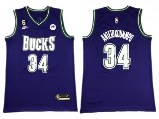 Milwaukee Bucks #34 Giannis Antetokounmpo 2022-23 Purple Classic Edition Swingman Jersey