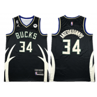 Milwaukee Bucks #34 Giannis Antetokounmpo Black 2022-23 Statement Edition Swingman Jersey