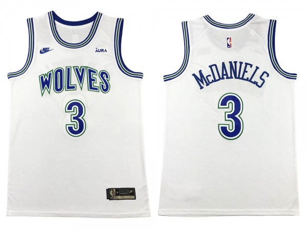 Minnesota Timberwolves #3 Jaden McDaniels White Classic Edition Swingman Jersey