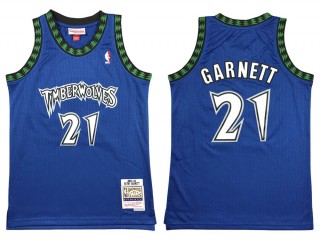 M&N Minnesota Timberwolves #21 Kevin Garnett Blue 2003/04 Hardwood Classics Jersey