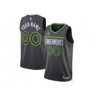 Custom Minnesota Timberwolves Black Statement Edition Swingman Jersey