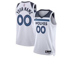 Custom Minnesota Timberwolves White Association Edition Swingman Jersey