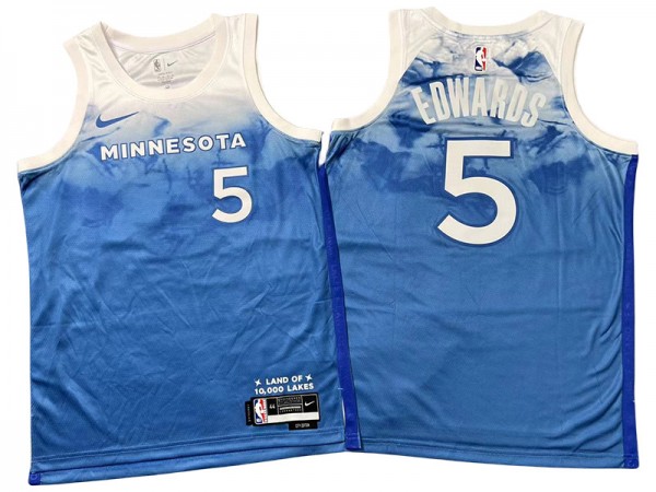 Minnesota Timberwolves #5 Anthony Edwards Blue 2023/24 City Edition Swingman Jersey