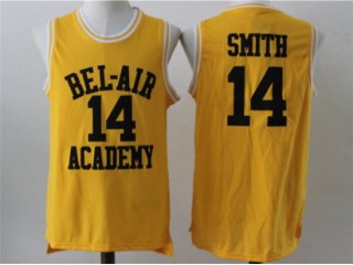 The Fresh Prince of Bel-Air Bel-Air Academy #14 Will Smith Yellow Movie Basketball Jersey