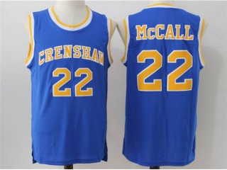 Love & Basketball Crenshaw High School #22 Quincy McCall Blue Movie Basketball Jersey